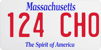 MA license plate 124CH0