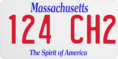 MA license plate 124CH2