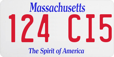 MA license plate 124CI5