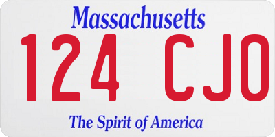 MA license plate 124CJ0