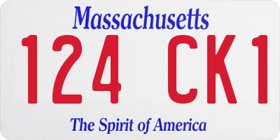 MA license plate 124CK1