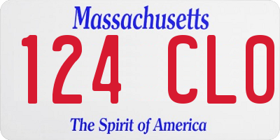 MA license plate 124CL0