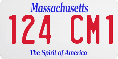 MA license plate 124CM1