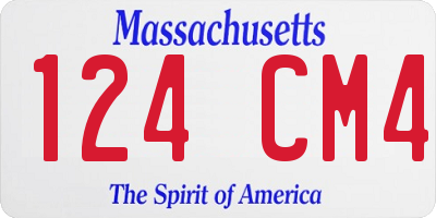MA license plate 124CM4