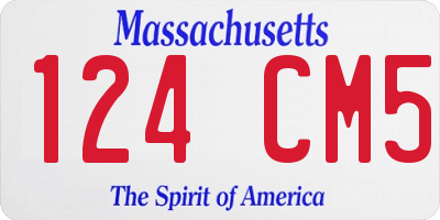 MA license plate 124CM5