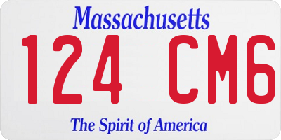 MA license plate 124CM6