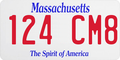 MA license plate 124CM8