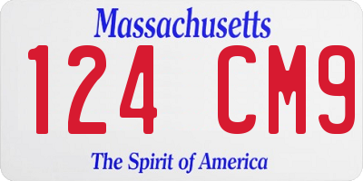 MA license plate 124CM9