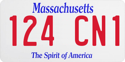 MA license plate 124CN1