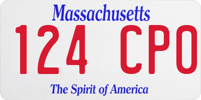 MA license plate 124CP0