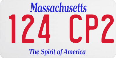 MA license plate 124CP2