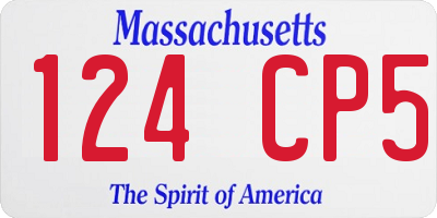 MA license plate 124CP5