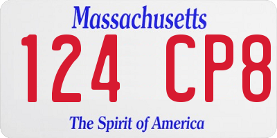 MA license plate 124CP8