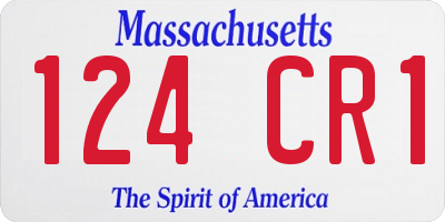 MA license plate 124CR1