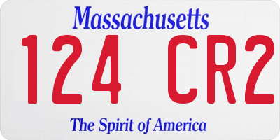 MA license plate 124CR2