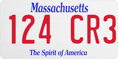 MA license plate 124CR3