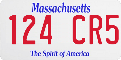 MA license plate 124CR5