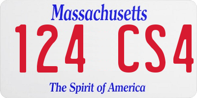 MA license plate 124CS4