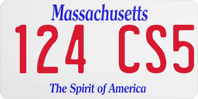 MA license plate 124CS5