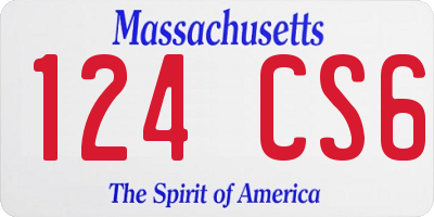 MA license plate 124CS6