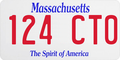 MA license plate 124CT0