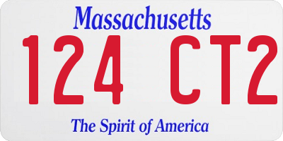 MA license plate 124CT2