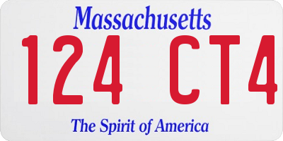 MA license plate 124CT4