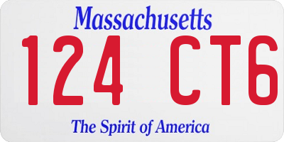MA license plate 124CT6