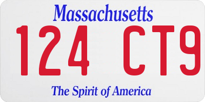 MA license plate 124CT9