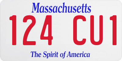 MA license plate 124CU1