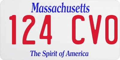 MA license plate 124CV0