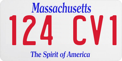 MA license plate 124CV1