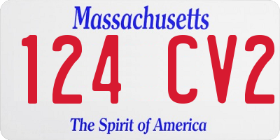 MA license plate 124CV2