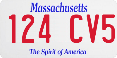 MA license plate 124CV5
