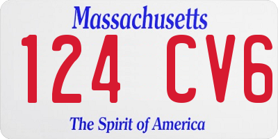 MA license plate 124CV6
