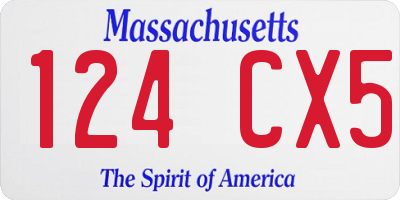MA license plate 124CX5
