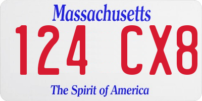MA license plate 124CX8