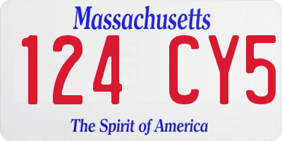 MA license plate 124CY5