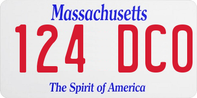 MA license plate 124DC0