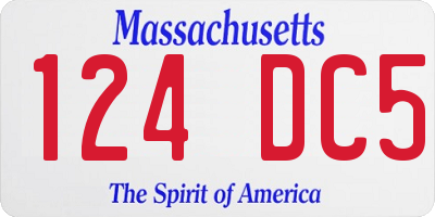 MA license plate 124DC5