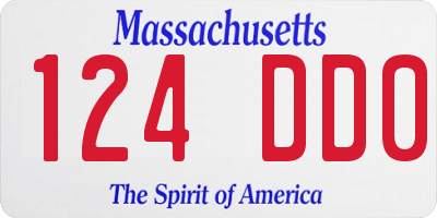 MA license plate 124DD0