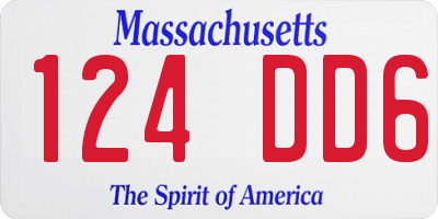 MA license plate 124DD6