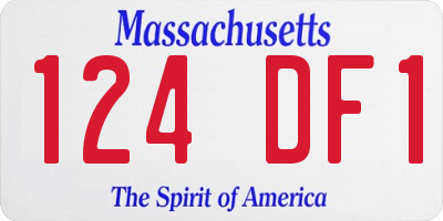 MA license plate 124DF1