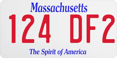 MA license plate 124DF2