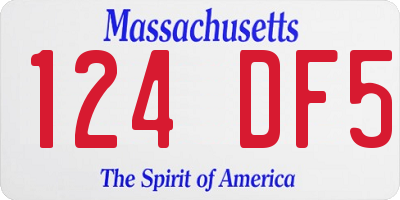 MA license plate 124DF5