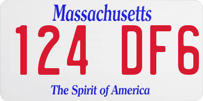 MA license plate 124DF6