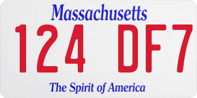 MA license plate 124DF7