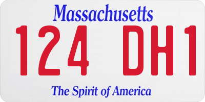 MA license plate 124DH1