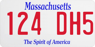 MA license plate 124DH5