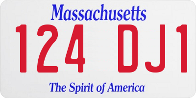 MA license plate 124DJ1
